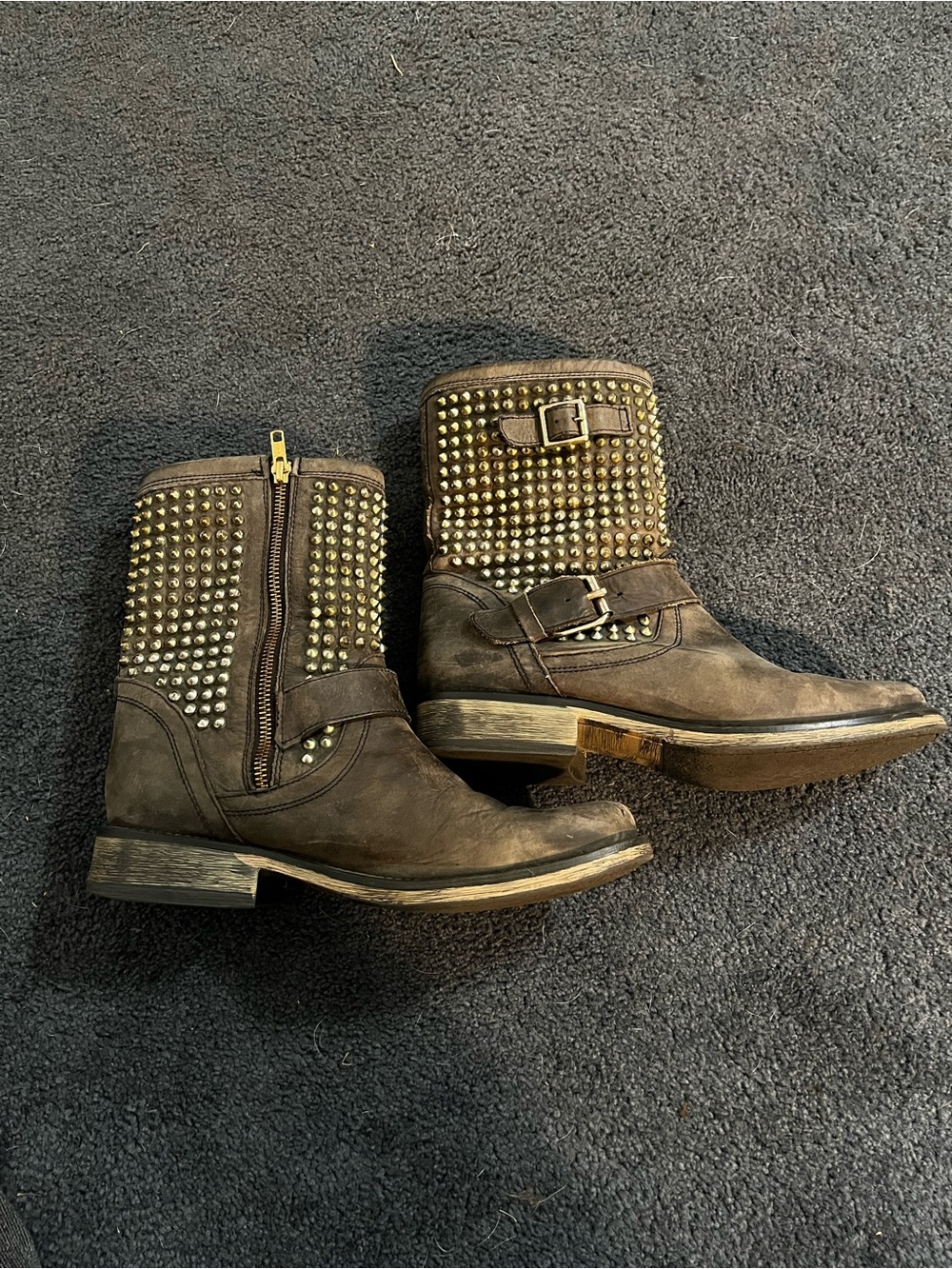 Steve Madden Black Studded Mid-Calf Boots - Picture 6 of 7